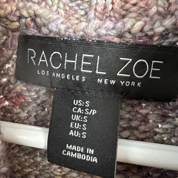 Rachel Zoe Wool Silk Blend Multicolor High Neck Knit Sweater Sz S - Picture 13 of 15